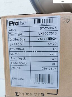 Bmw 1 Alu disky Proline Proline 7,5x18 ET45 5X120 1256 - 6