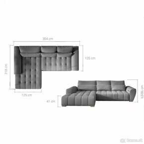 Rozkladacia sedačka, gauč - ľavé prevedenie - 6