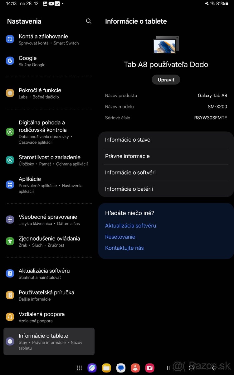 Samsung galaxy tab A8 - 7