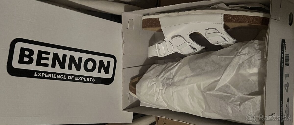 Biele sandále BENON veľkosť č.41 - 7