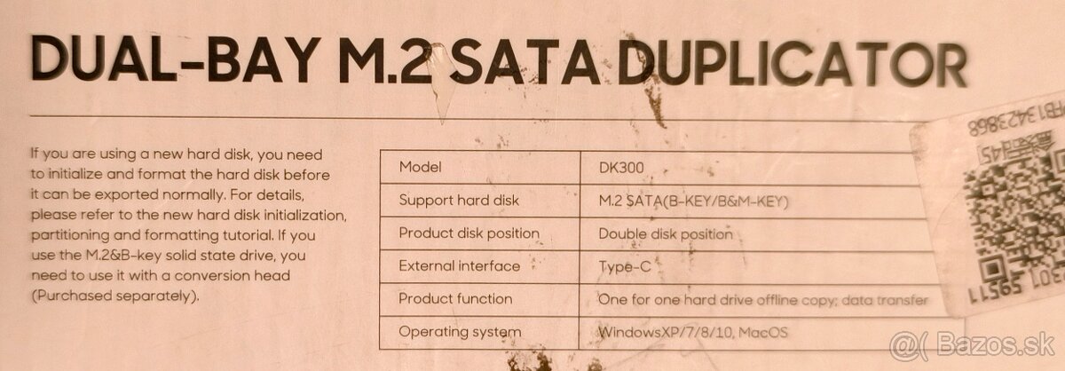 Predám DUAL-BAY M.2 SATA DUPLIKÁTOR - 7