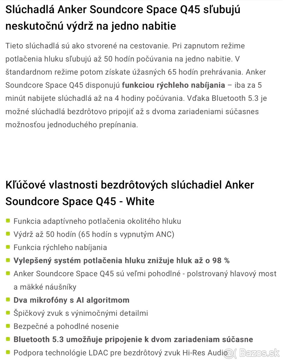 Anker Soundcore Space Q45 White ANC - 7