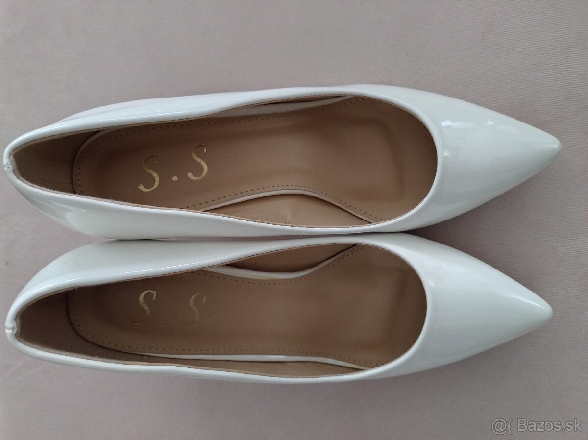 Predám biele lodičky ( svadobné) - 7