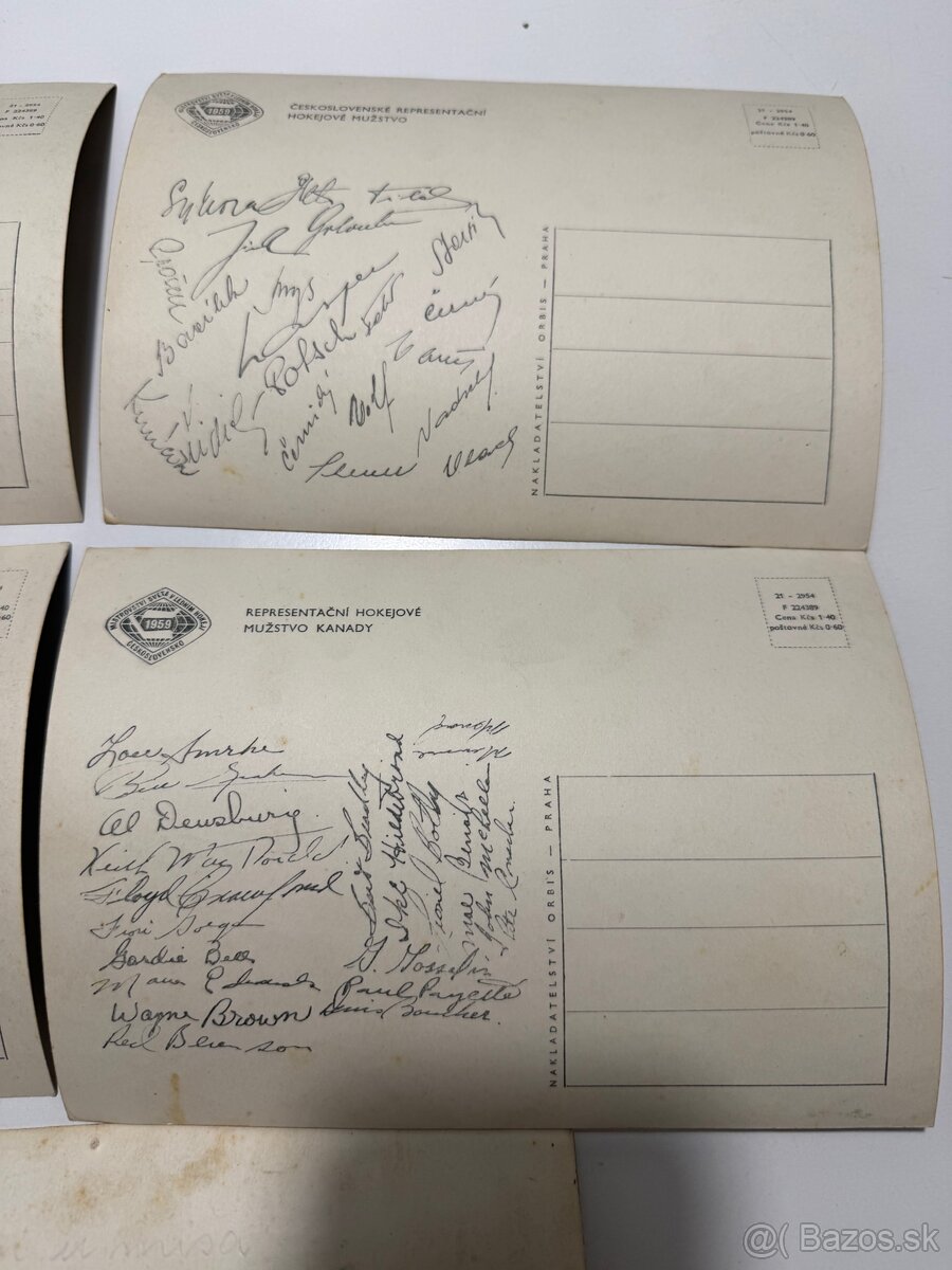 Predam velke formaty pohladnic hokejistami 1952 a 1959 - 7