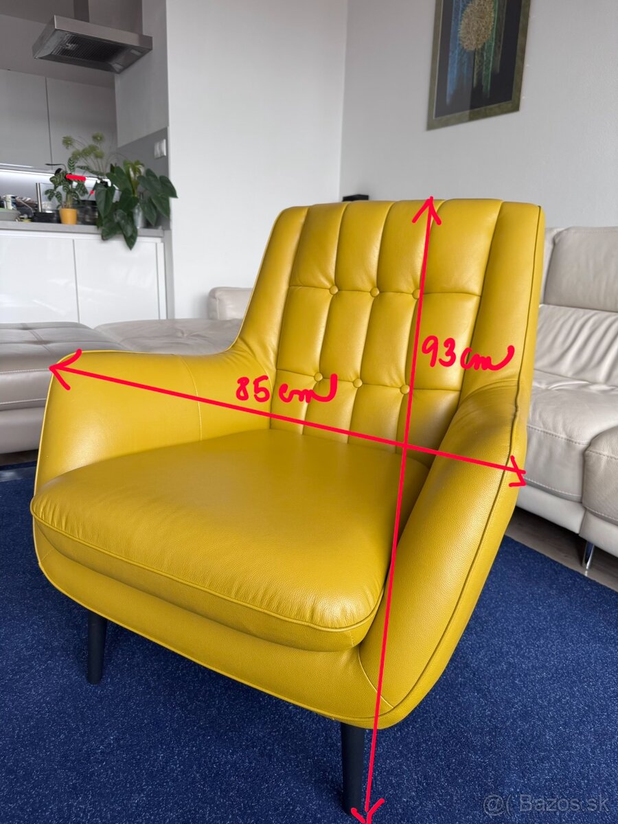 Dizajnové kožené kreslo - 7