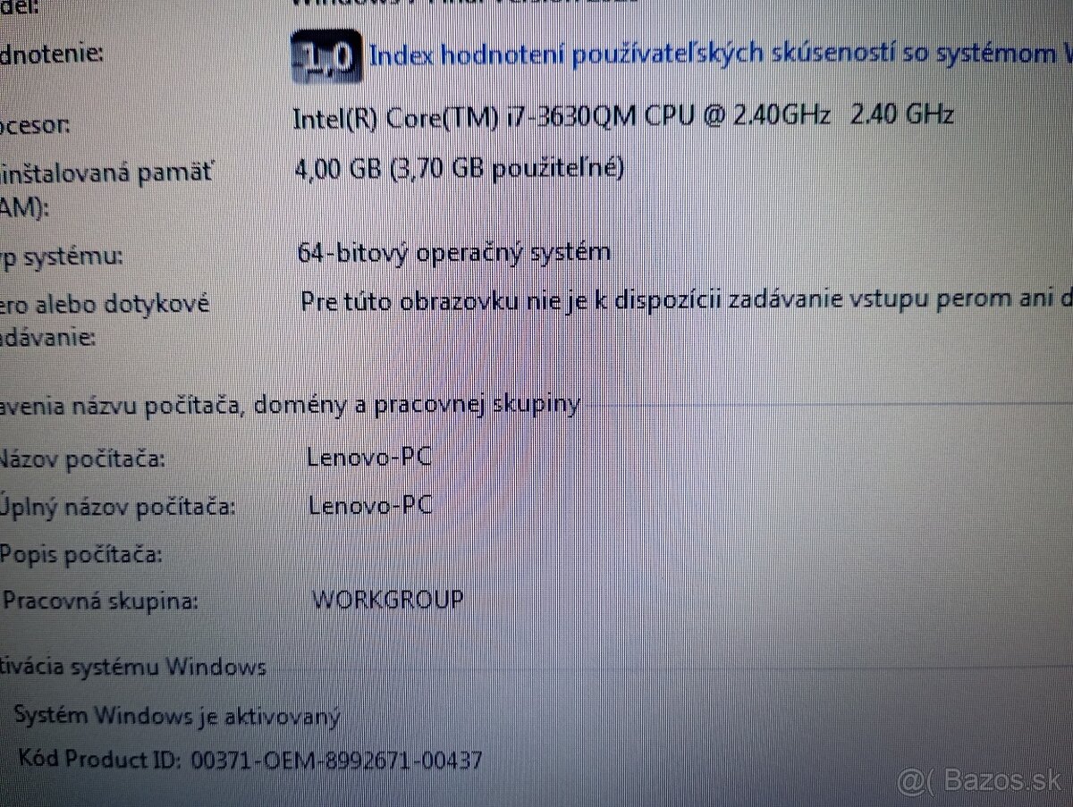 predám Lenovo Thinkpad t530 / Intel core i7 / Windows 7 - 7