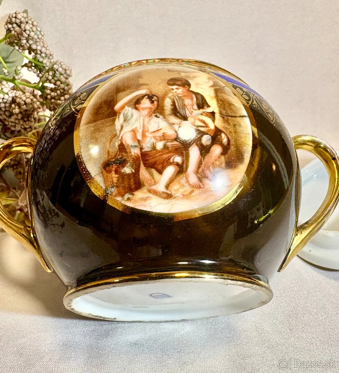 Porcelánové doza stará Vieden - 7