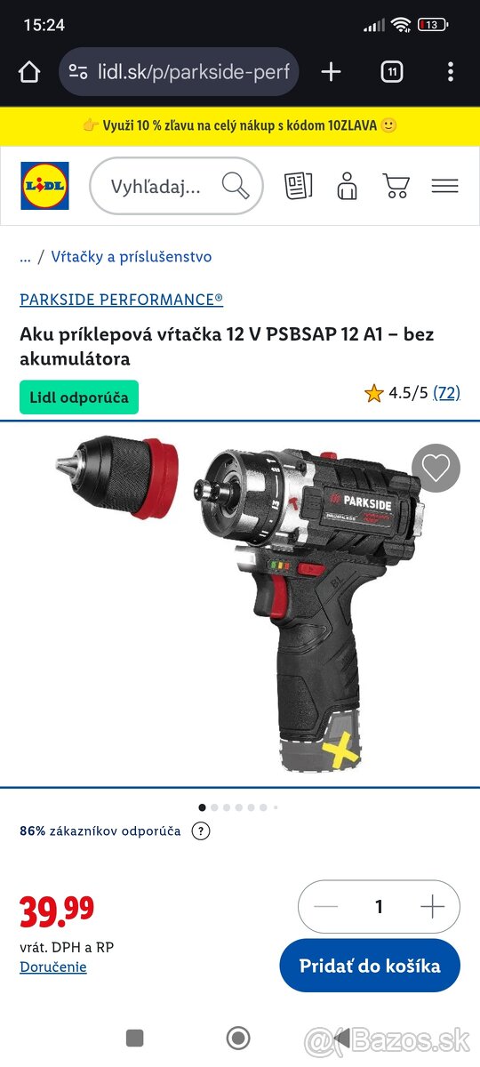 Parkside performance vŕtačka 12v - 7