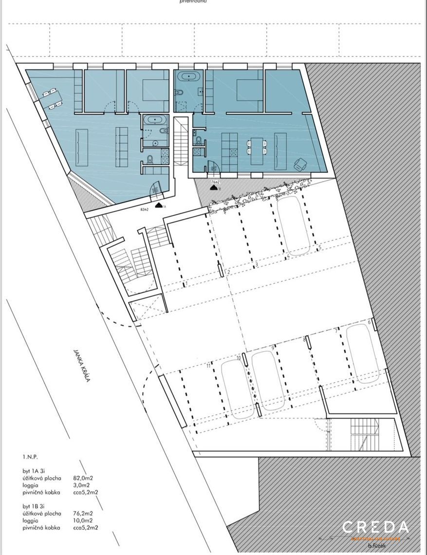 CREDA | predaj 3-izb. byt, Nitra - centrum, Janka Kráľa - 7