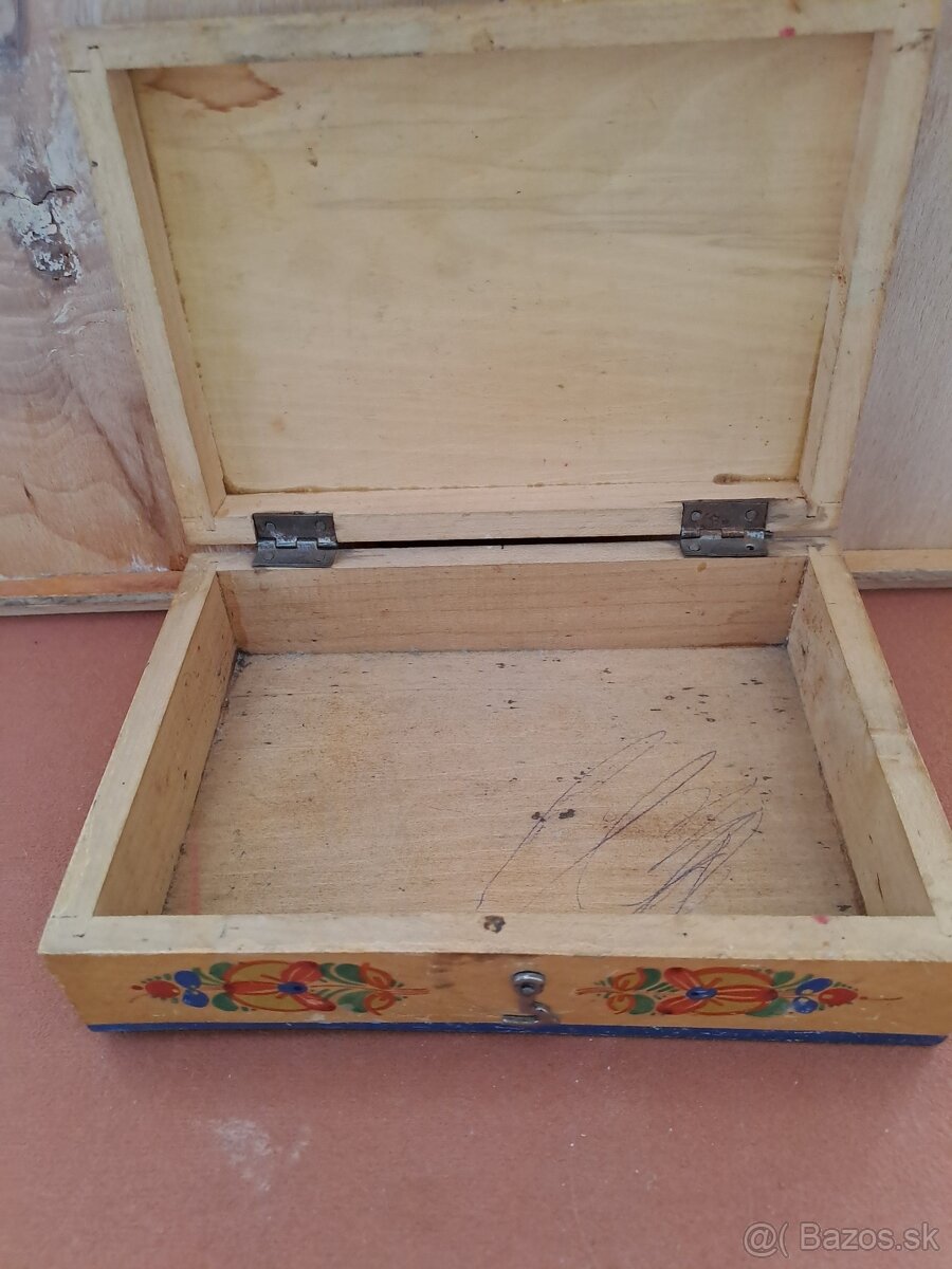 Dřevěné šperkovnice/krabička s folklórními vzory - 7