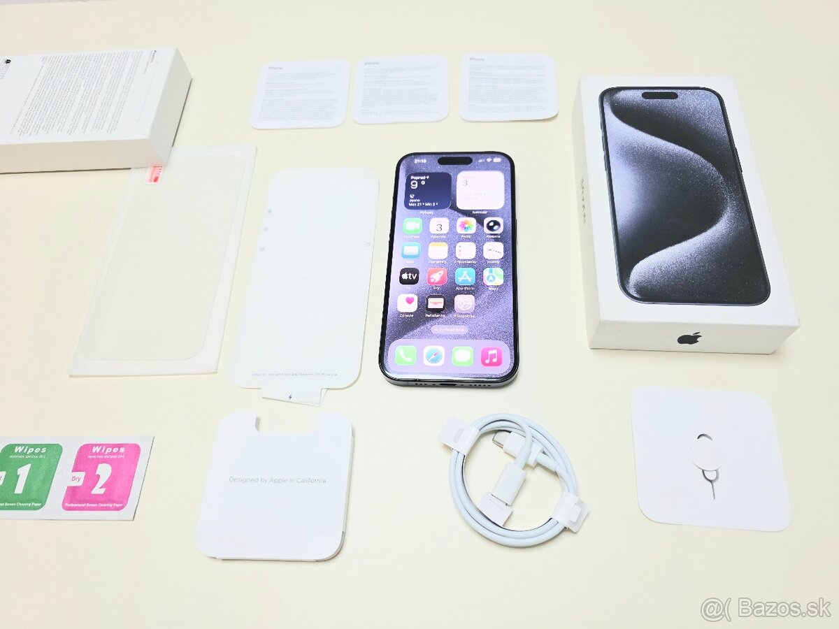 Apple iPhone 15 PRO BLUE TITANIUM ,TOP STAV,BATERKA 100% - 7