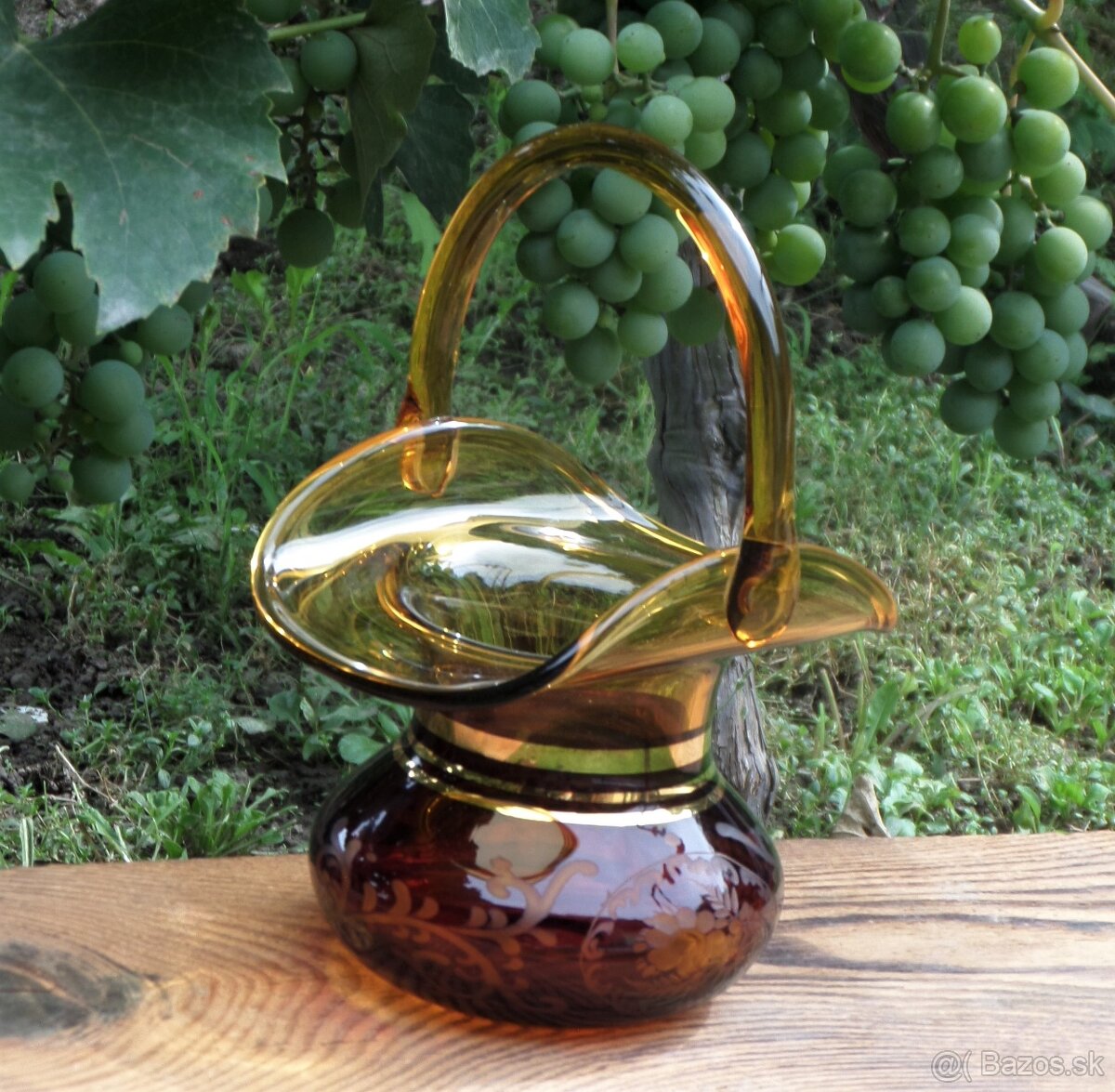 Misa, vázy, košík zn.Bohémia - 7