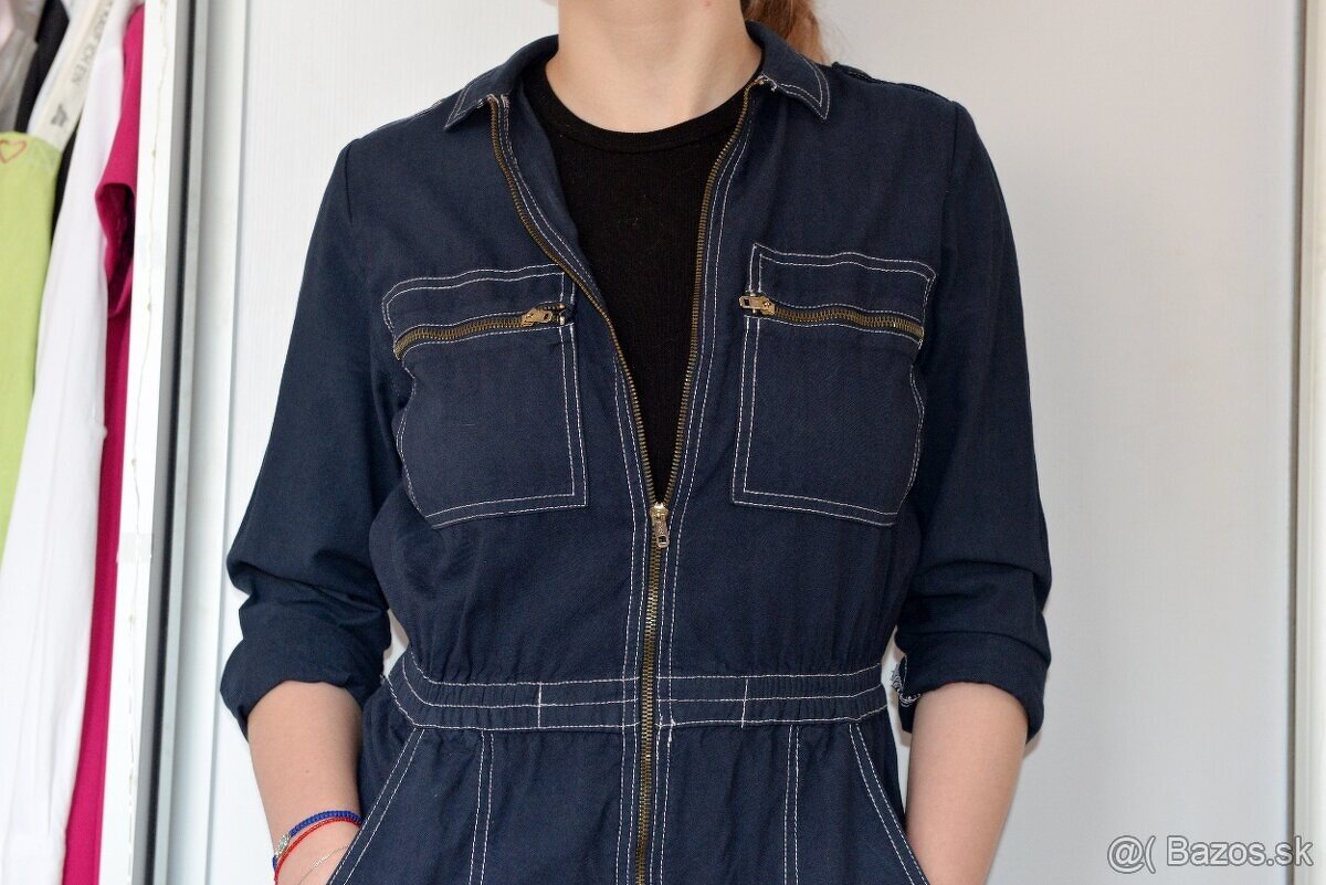 Tmavomodrý overal vintage - 7