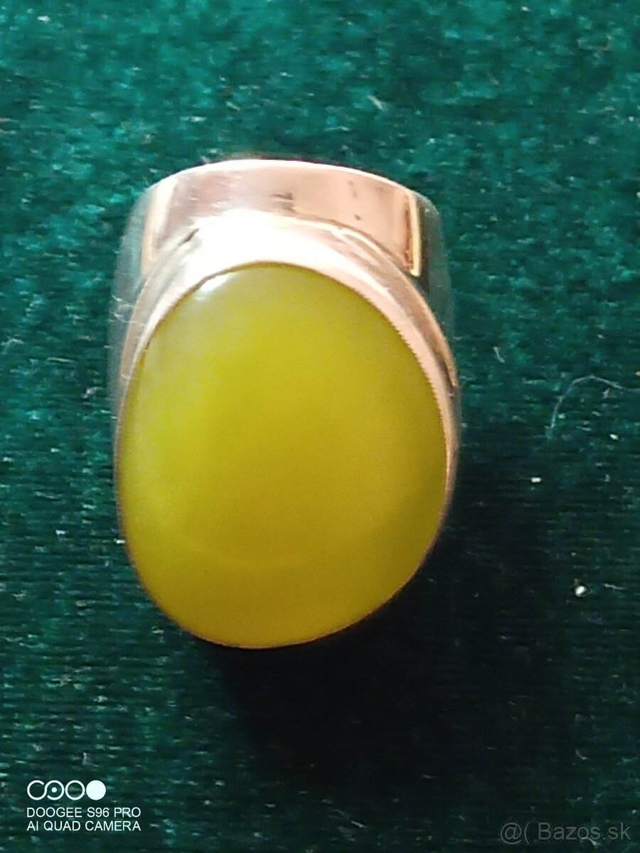 Strieborný prsteň s kameňom/Nefrit/ - 7