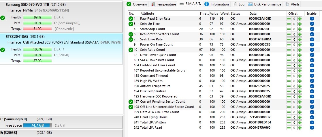 3,5" HDD Seagate 320GB, model ST3320418AS, zdravie 100 perc - 7