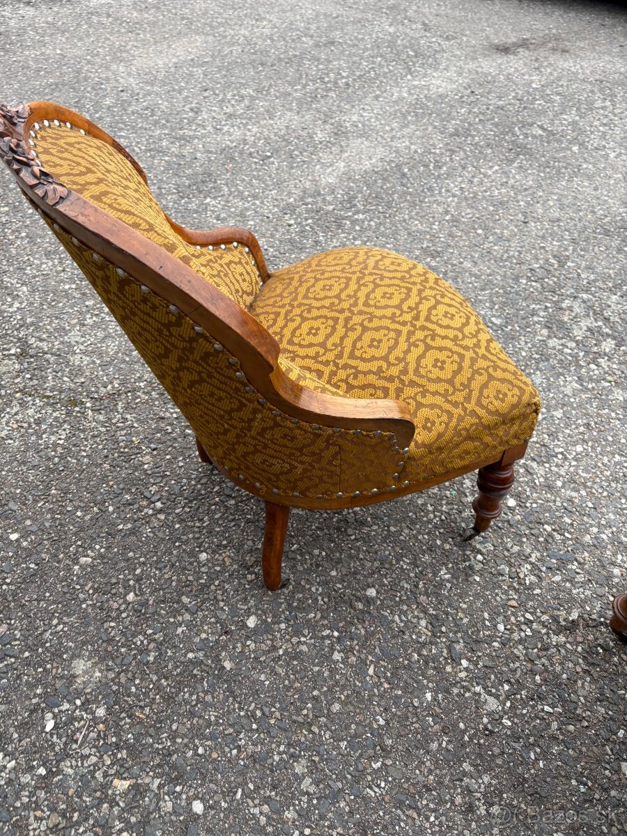 Dvě starožitné křesla historismus - 7