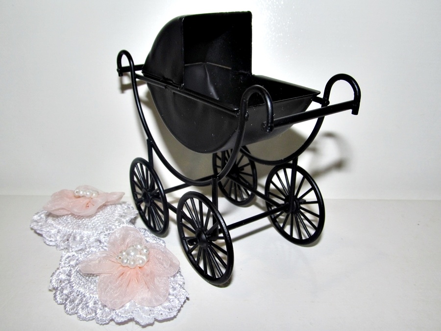 Mini kočárek pro malé panenky,viktoriánský styl. - 7