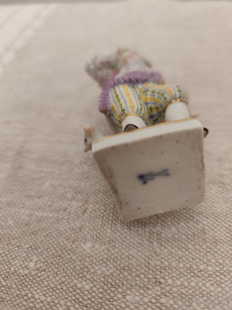 Meissen míšeň chlapec s palicou porcelánová soška - 7