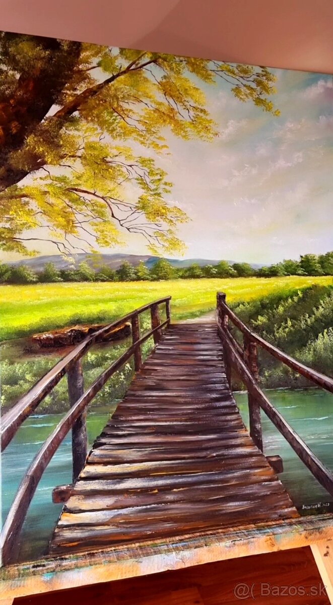 Olejomaľba – Starý most / Príroda (60x80 cm) - 7