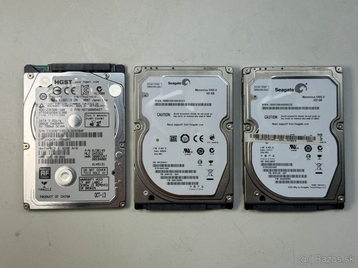 HDD 2,5" a 3,5" 160GB - 2TB - 7