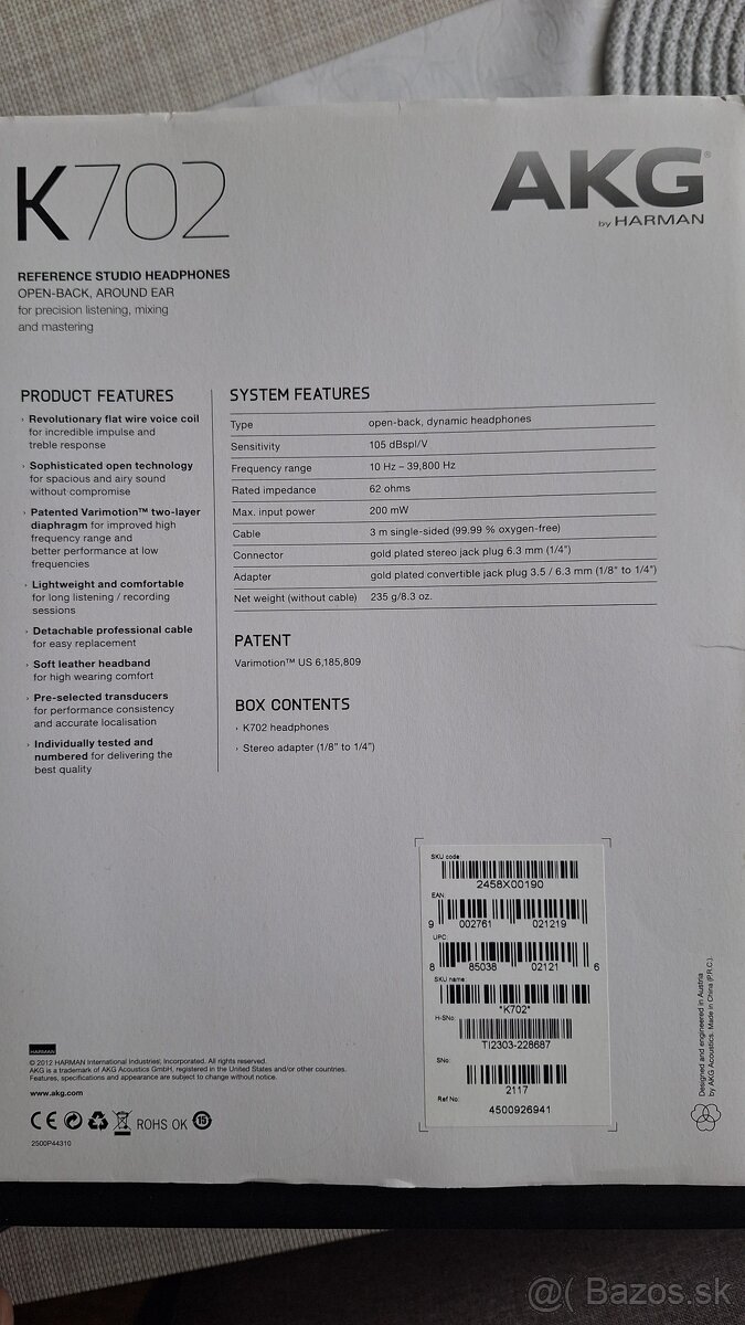Sluchadla AKG K702 - 7