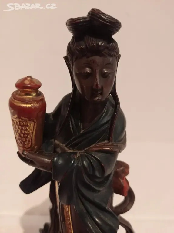 Starožitná soška z takeového dřeva - 7