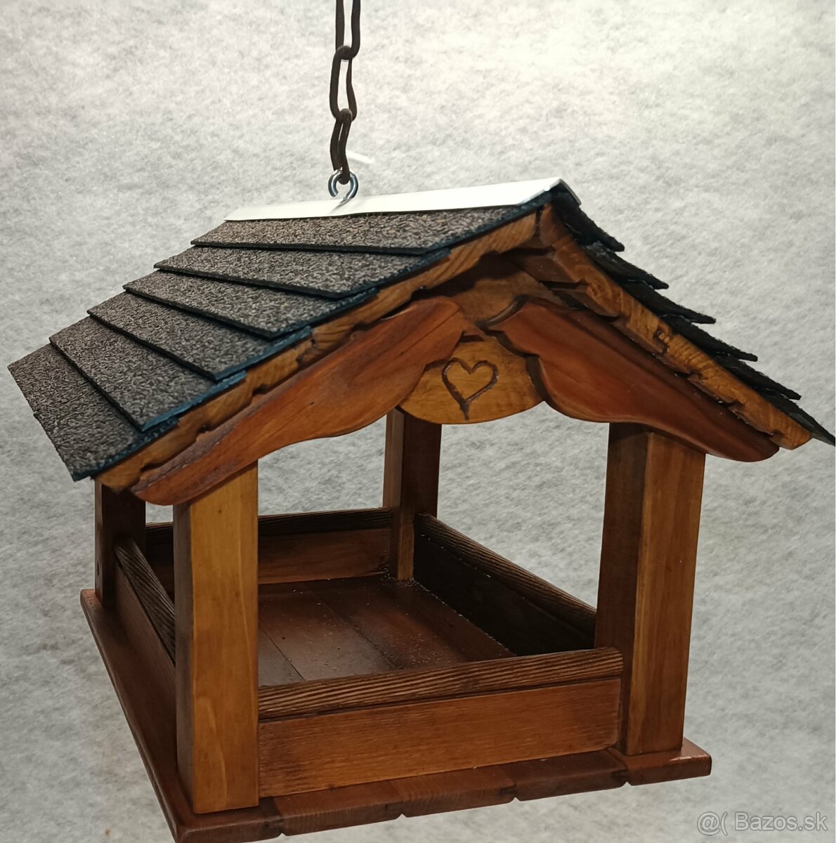 Drevené závesné kŕmitko pre vtáčiky - 7