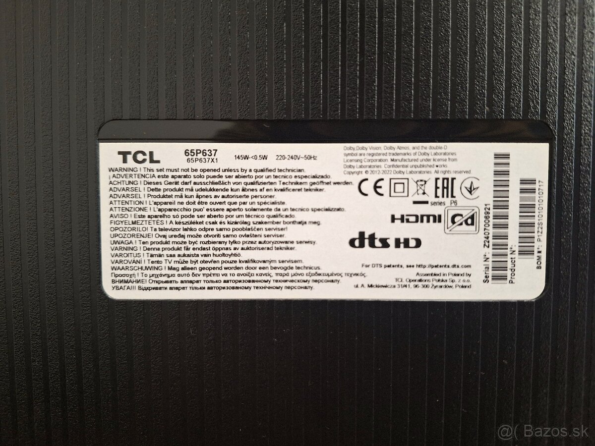 TCL 65P637, záruka do 5/2026 - 7