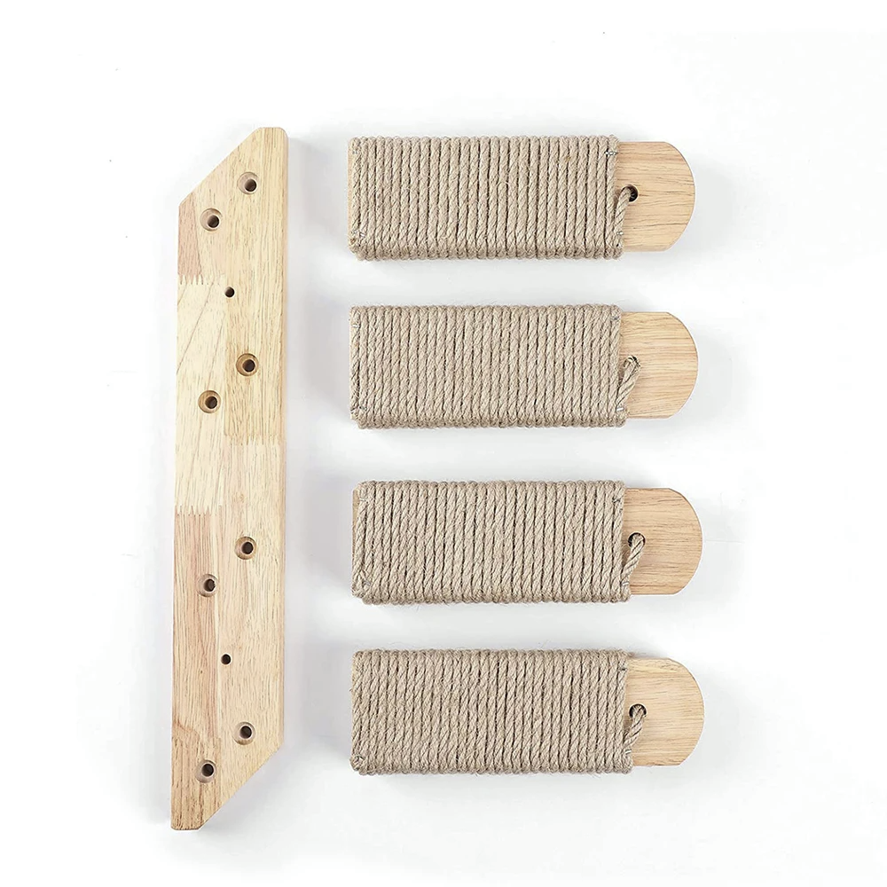 Nástenný nábytok – lehátko pre mačky s dreveným rebríkom - 7