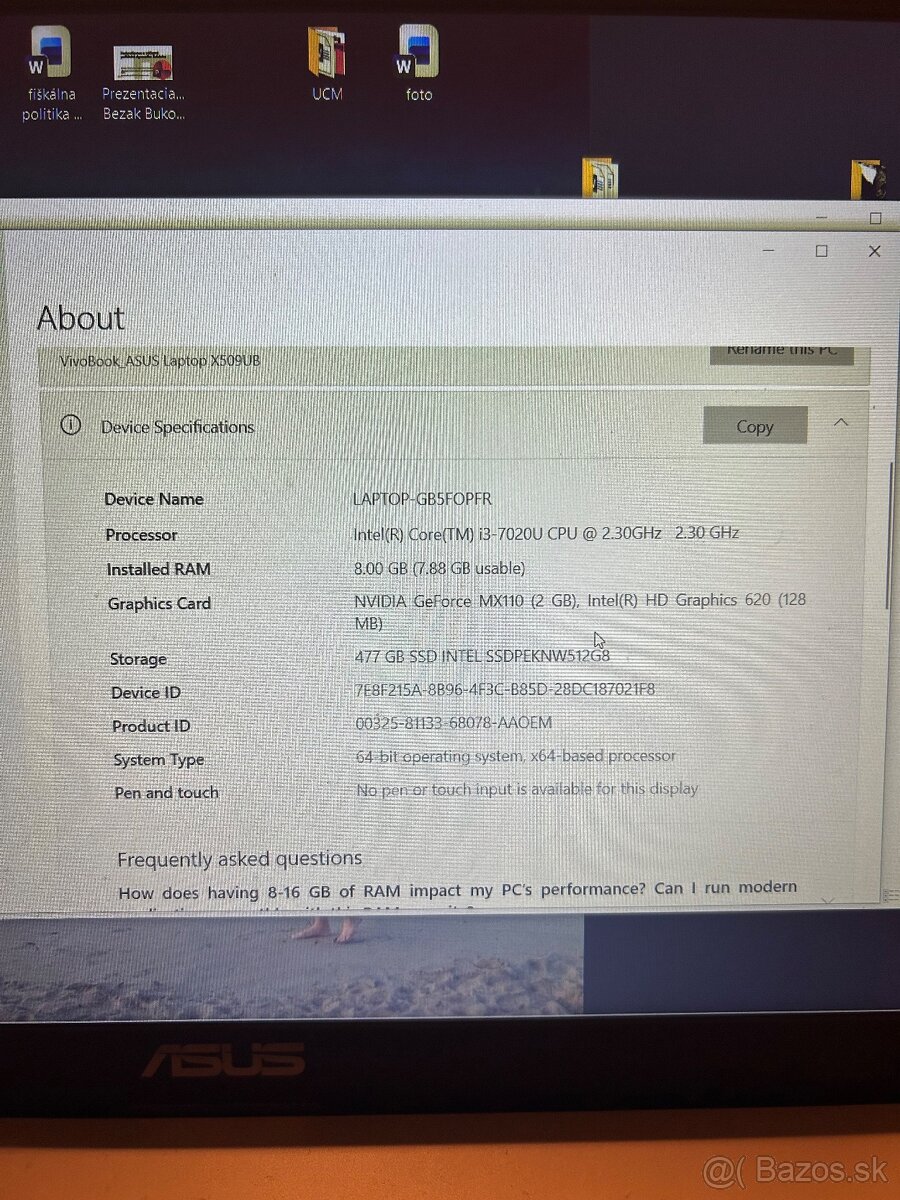 ASUS VivoBook X509UB – 15,6” notebook s 512 GB SSD - 7