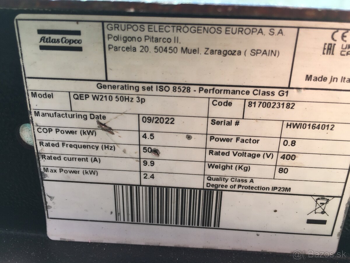 Elektrocentrala Atlas Compco 2v1 zvaracka - 7