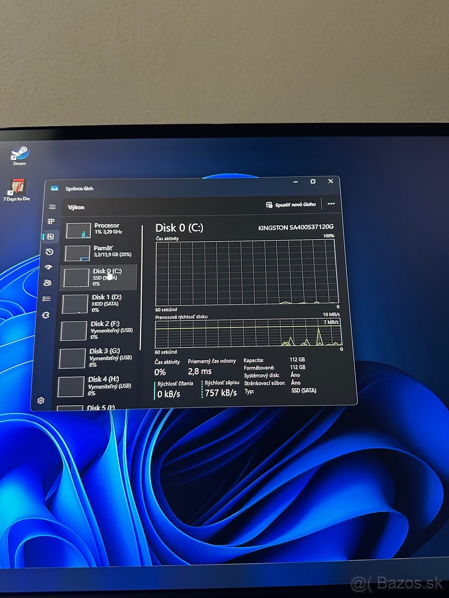 Predám Pc - I5 7500T, 16GB, RX580 8GB - 7