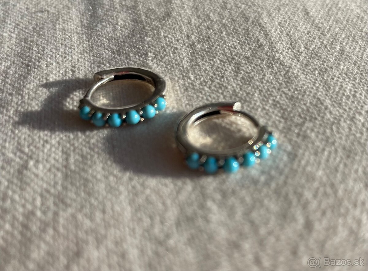 Strieborné náušnice s tyrkysom - 7