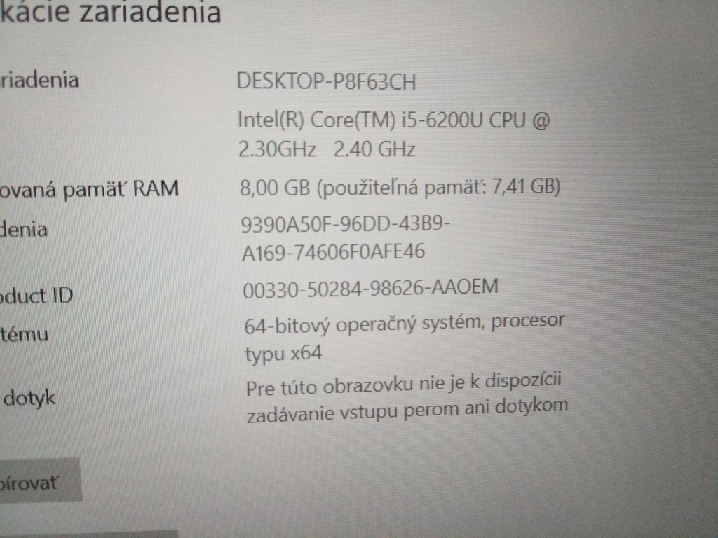 predám 12" HP elitebook 820 g3/ Intel core i5 /8gb ram /ssd - 7