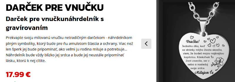 Retiazka s príveskom "Vnučka" - 7