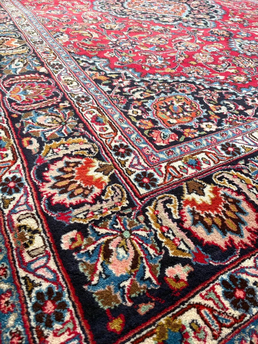 Absolútne nádherný obrovský perzský koberec Mašhad, 347x240 - 7