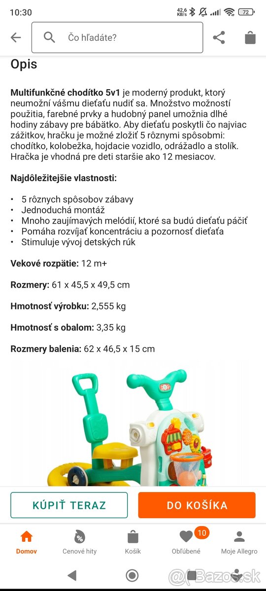 Interaktívne chodítko 5v1 - 7