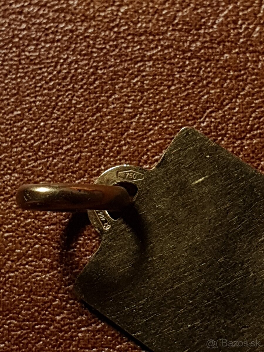 Zlatý prívesok Blížencov so striebornou retiazkou - 7