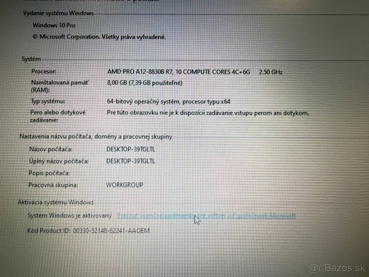 Notebook Lenovo A475 / AMD A12 / 8GB RAM / SSD / Win10 Pro - 7