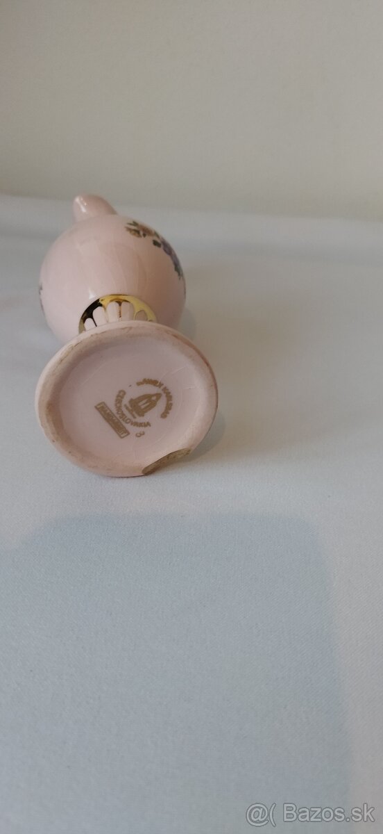 Růžový a bílý retro porcelán - 7