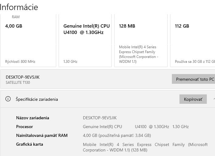 NB Toshiba Satellite T130 13,3" - 7
