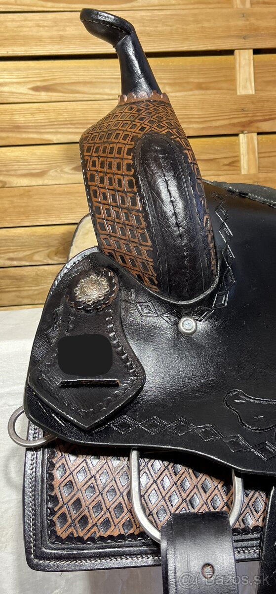 Westernový sedlový komplet 1) černé s hnědou - 7