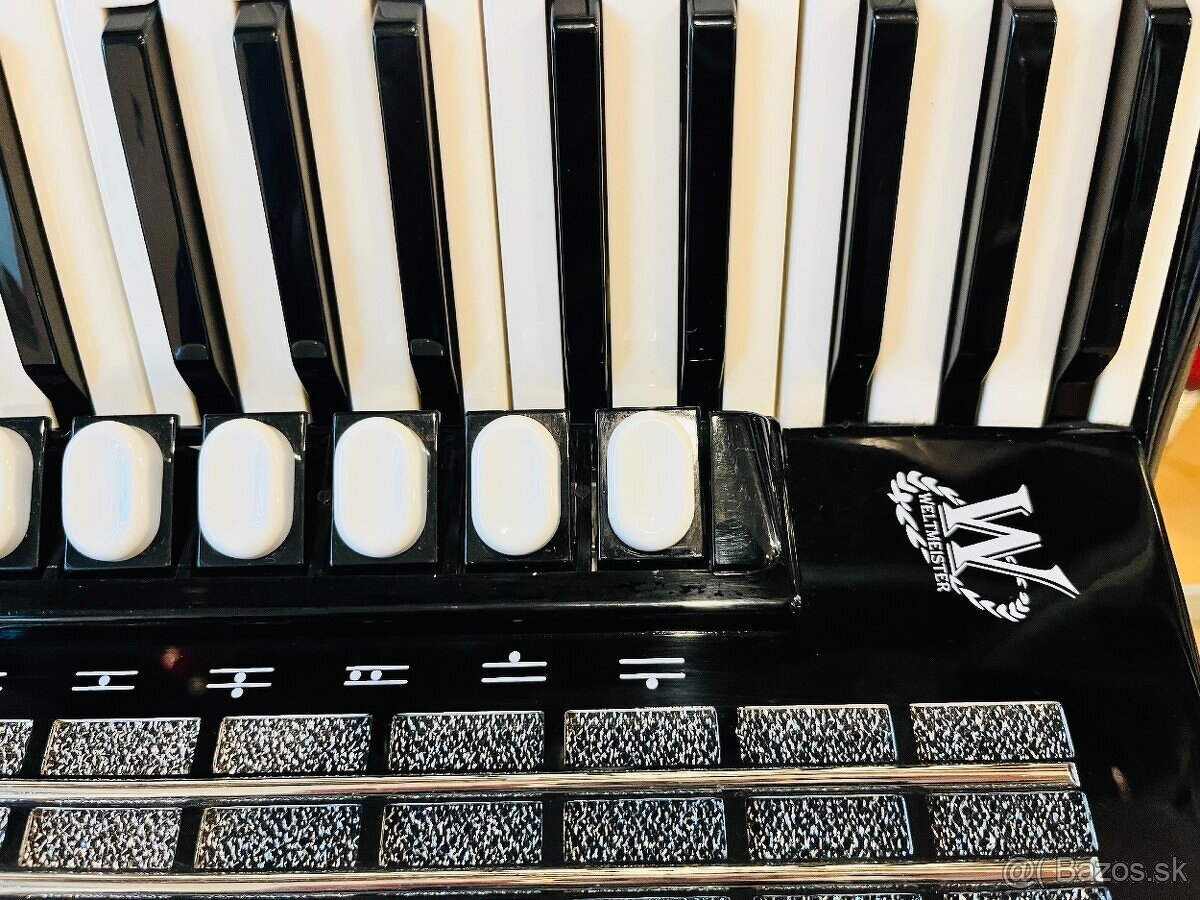 Predám akordeón WELTMEISTERS SAPHIR 120 BASOVÝ VÝBORNÝ STAV - 7