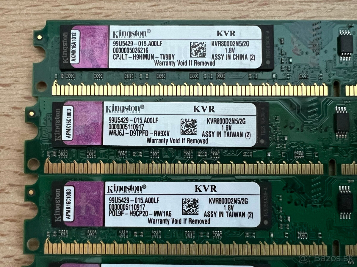 Predám pamäťové moduly DDR2 4GB 2GB 1GB 512MB - 7