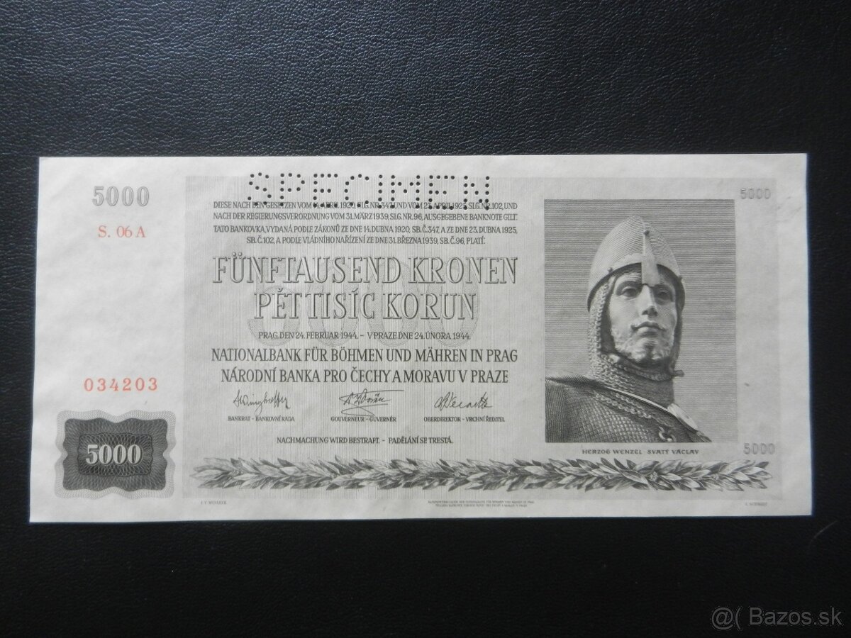 Vzácnejšie bankovky, rôzne obdobia 3 - 7