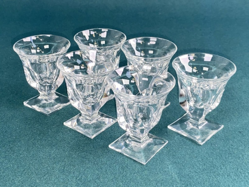 Poháriky Moser na štvorhrannej podstave - číre sklo - 7