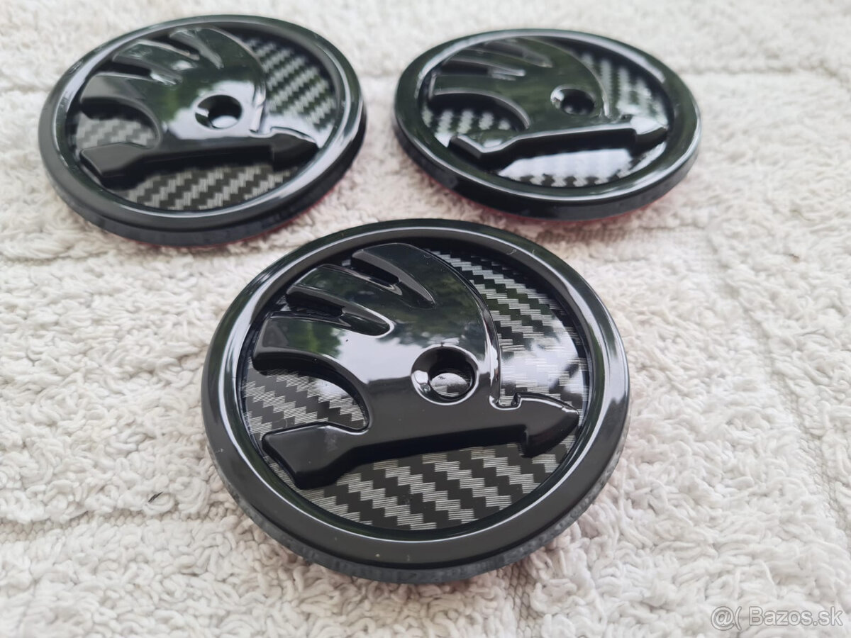 Čierne / karbónové znaky - logo na ŠKODA - 7