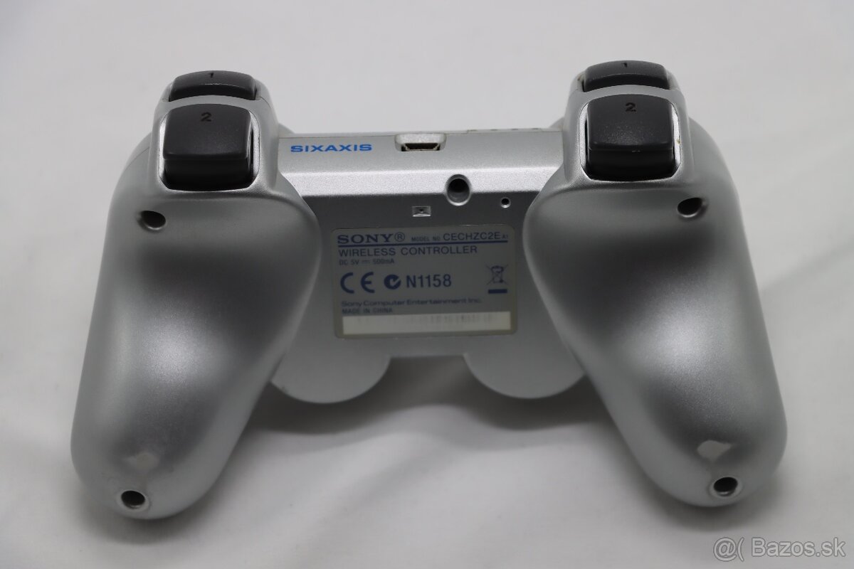 PS3 Slim Silver 320GB + orig ovládač + káble - 7