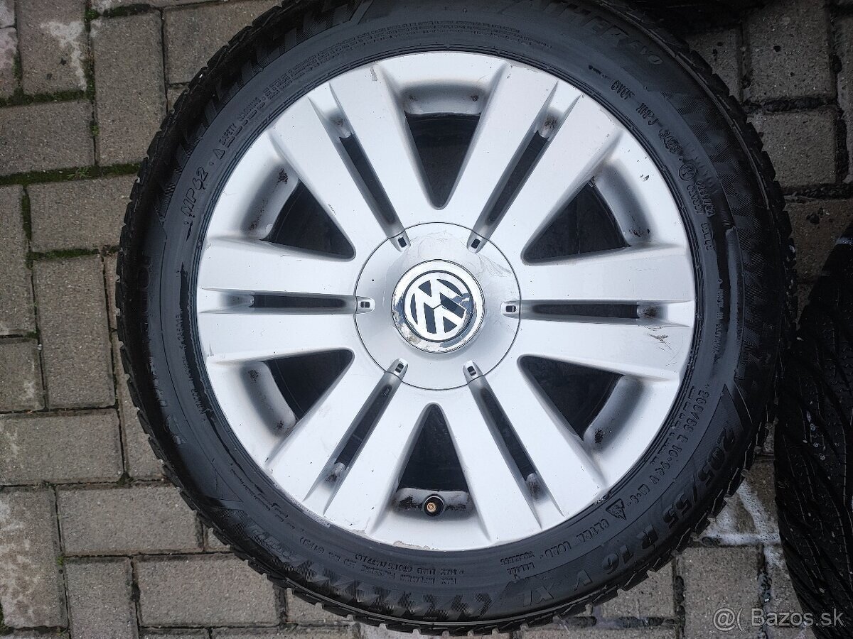 Predám zimné obutie na vw 205/55R16 rozteč 5x112R16 - 7
