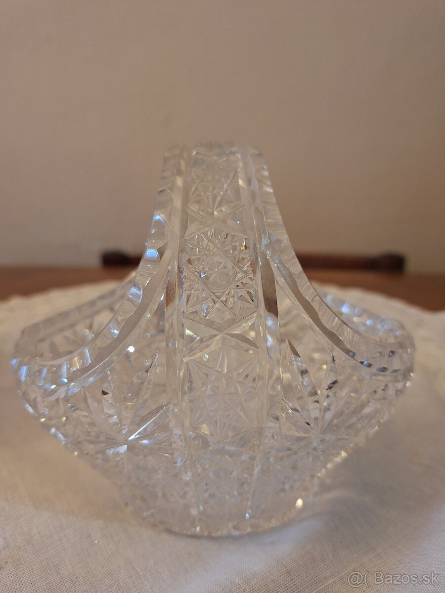 2 sklenene krištáľove košíky - 7